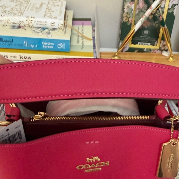 Coach Bold Pink Leather Shoulder Bag